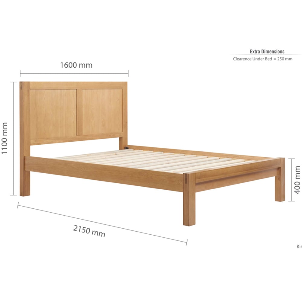 Burbank Wooden King Bed In Oak
