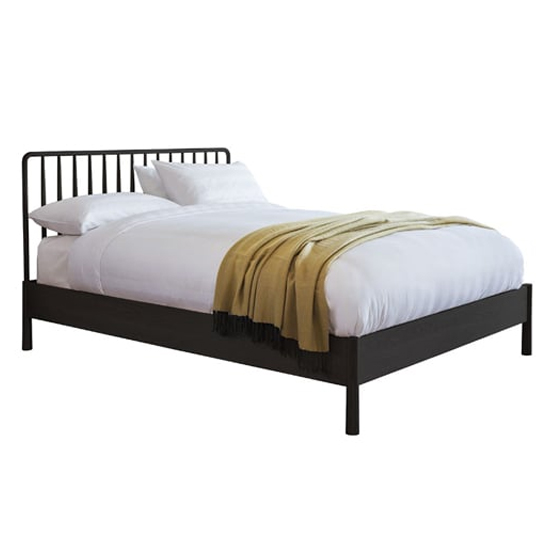 Photo of Burbank wooden king size bed in black