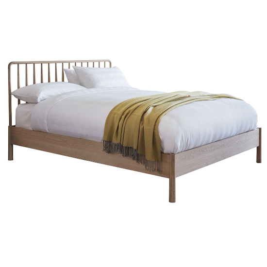 Burbank Wooden King Size Bed In Oak