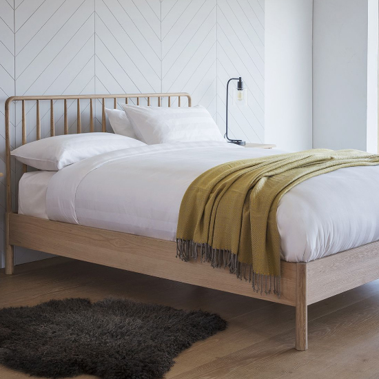 Burbank Wooden King Size Bed In Oak