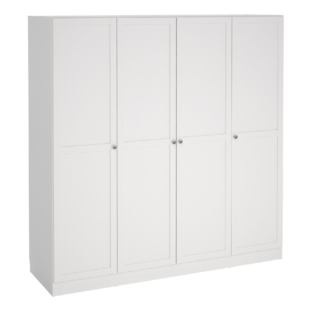 Burbank Wooden Wardrobe With 4 Doors In White