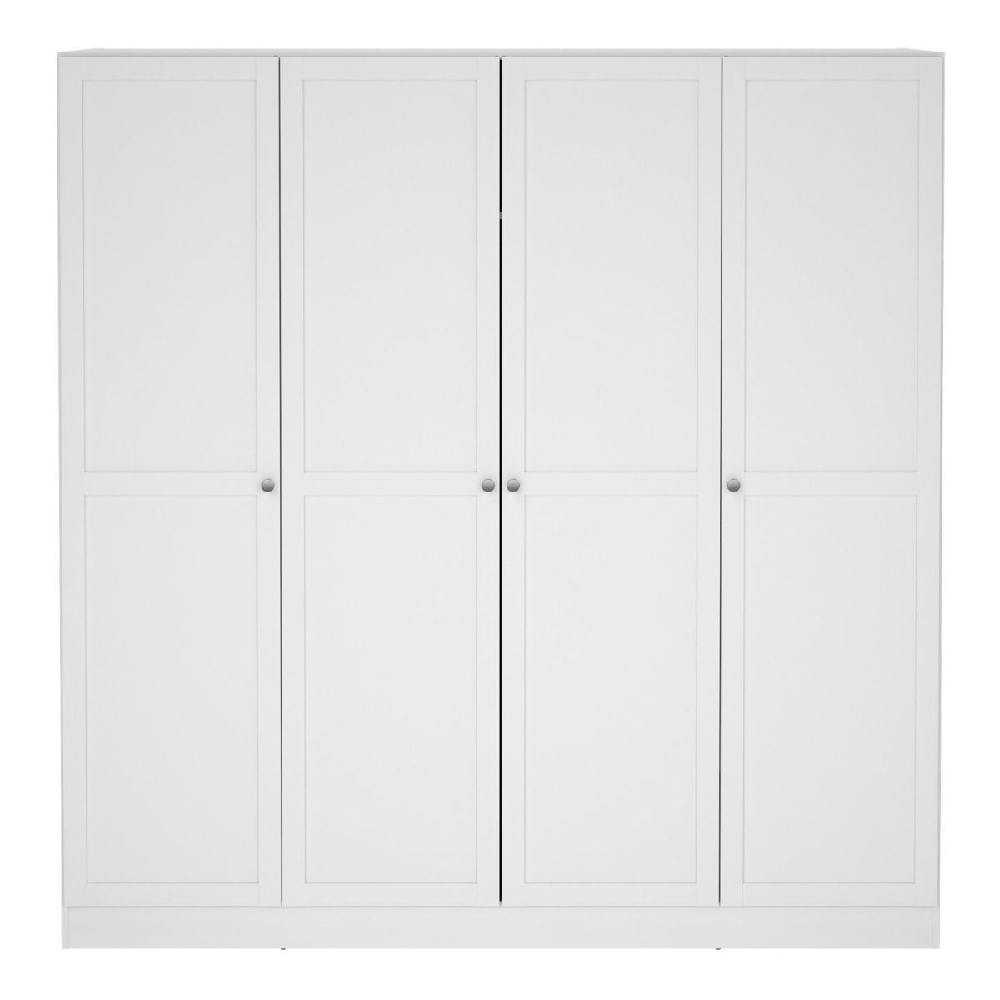 Burbank Wooden Wardrobe With 4 Doors In White
