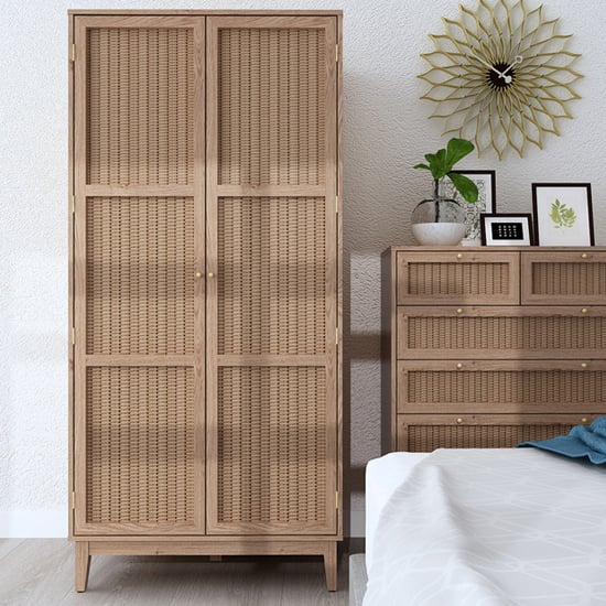Read more about Burdon wooden wardrobe with 2 doors in oak