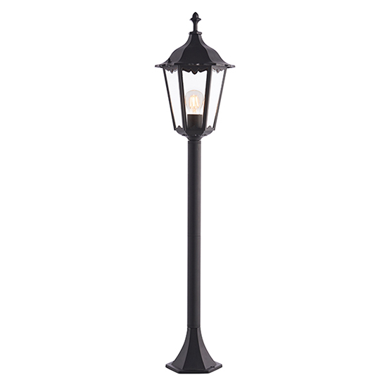 Read more about Burford outdoor clear glass shade bollard in matt black