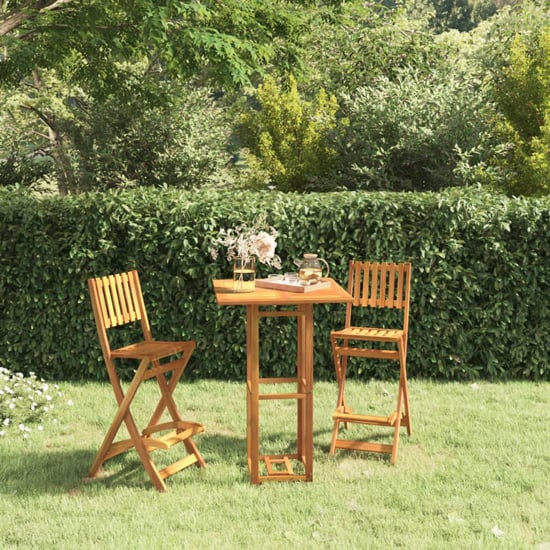 Read more about Burke solid wood acacia 3 piece outdoor bar set in natural