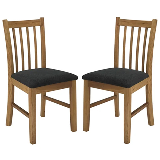 Product photograph of Burlington Grey And Oak Wooden Dining Chairs In Pair from Furniture in Fashion