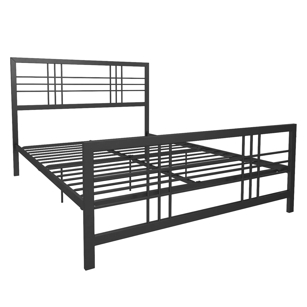 Burma Metal Double Bed In Black
