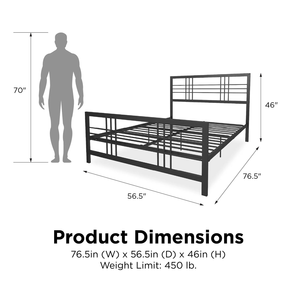Burma Metal Double Bed In Black