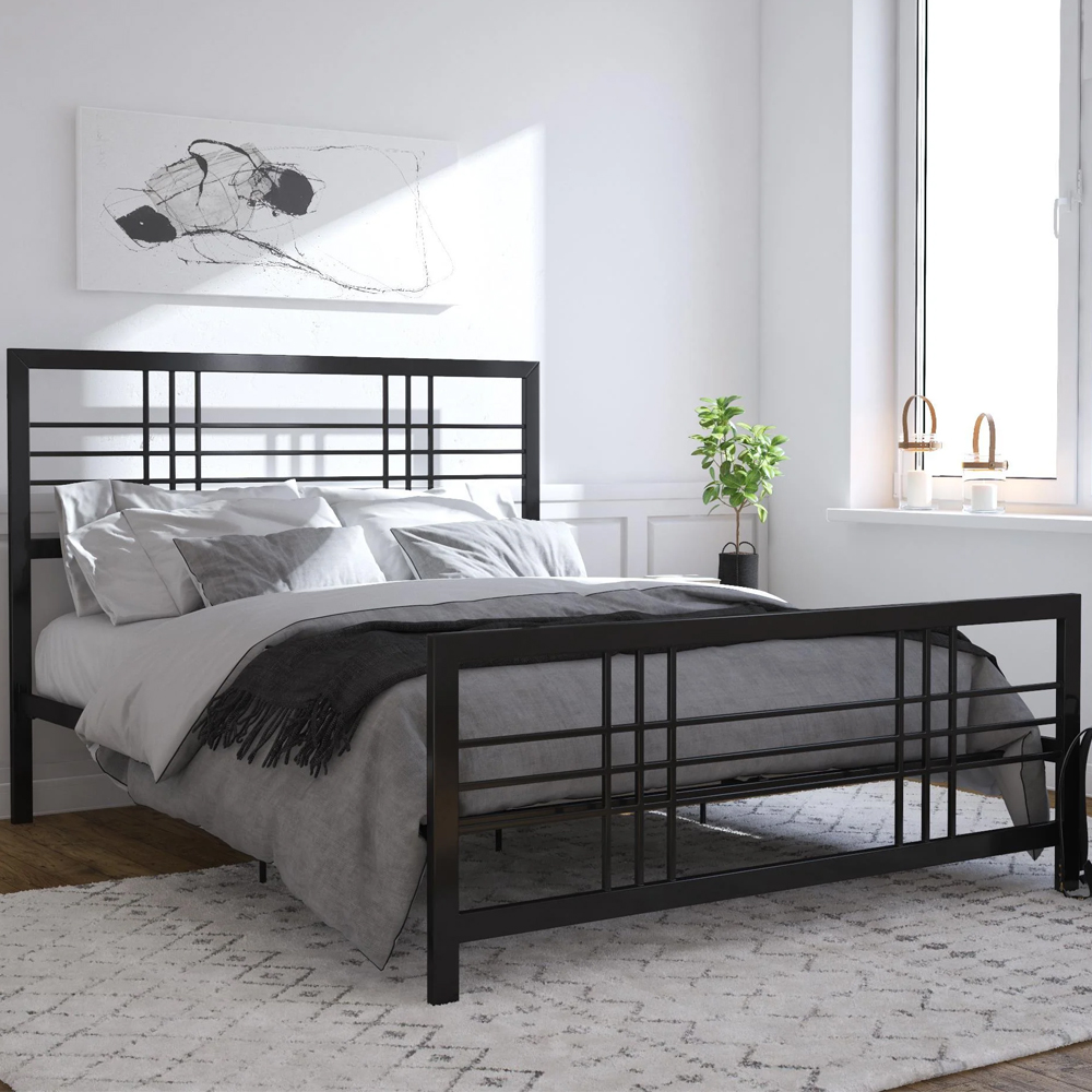 Burma Metal King Size Bed In Black