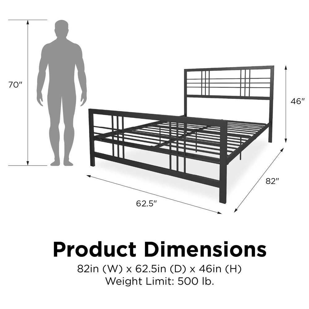 Burma Metal King Size Bed In Black