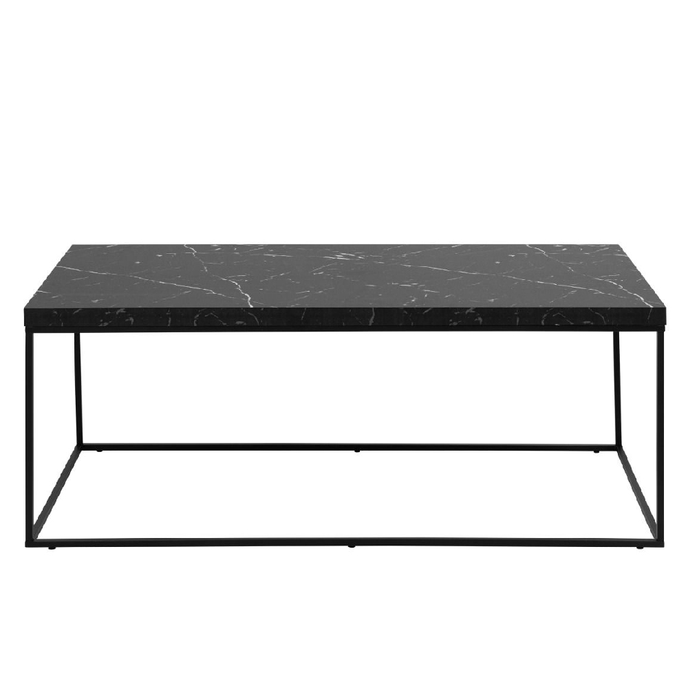 Burnaby Wooden Coffee Table Rectangular In Black Marble Effect