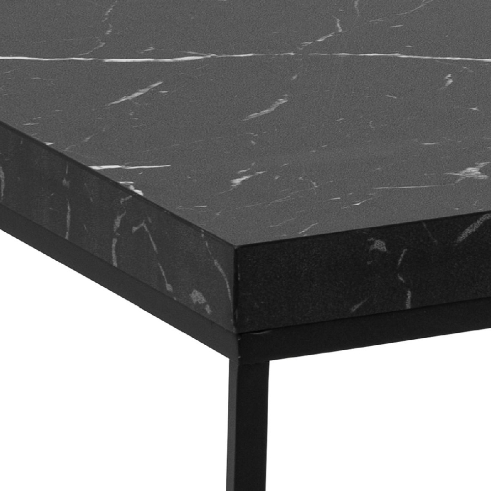 Burnaby Wooden Coffee Table Rectangular In Black Marble Effect