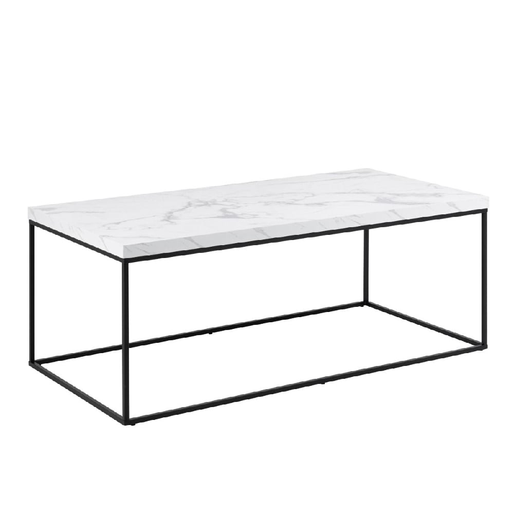 Read more about Burnaby wooden coffee table rectangular in white marble effect