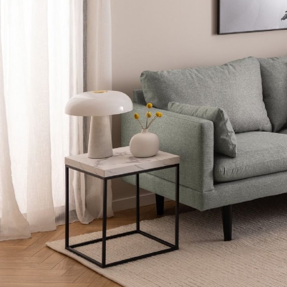 Read more about Burnaby wooden coffee table small in white marble effect