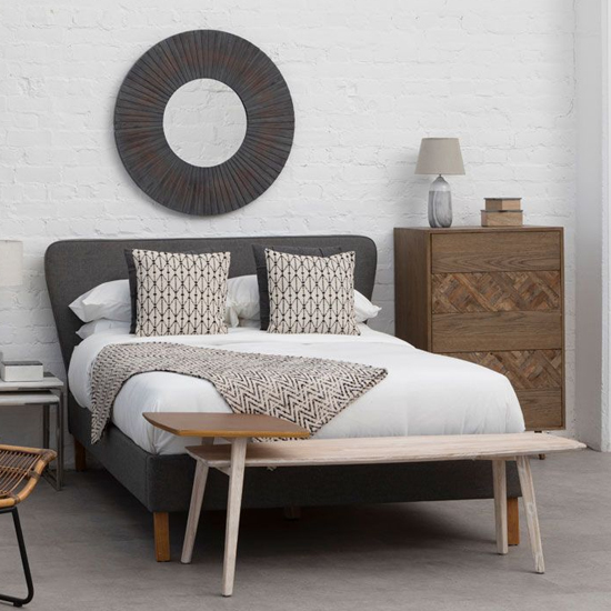 Burner Round Wall Bedroom Mirror In Antique Frame