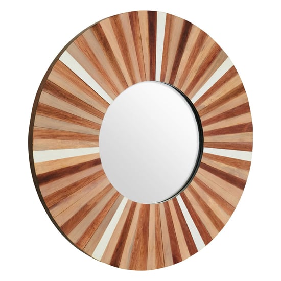 Read more about Burner round wall bedroom mirror in sunburst frame
