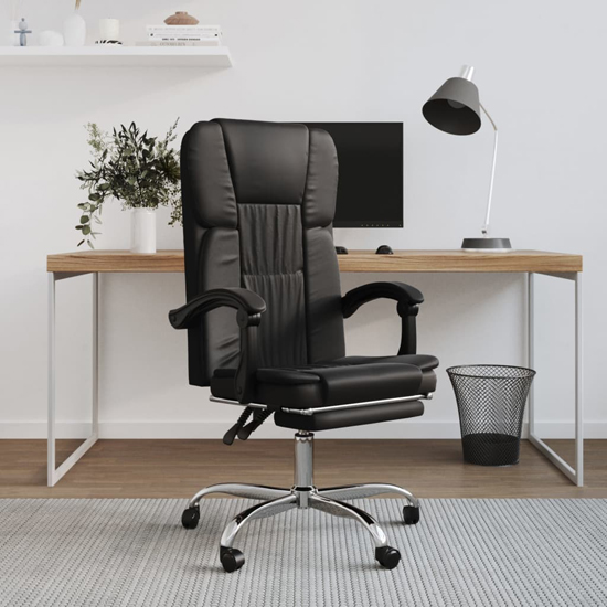 Product photograph of Burnet Faux Leather Reclining Office Chair In Black from Furniture in Fashion