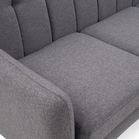 Burnley Chesterfield Linen Fabric 3 Seater Corner Sofa In Grey_7