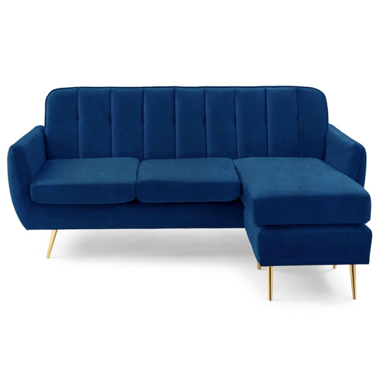 Burnley Chesterfield Velvet 3 Seater Corner Sofa In Blue_3