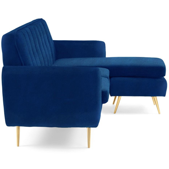 Burnley Chesterfield Velvet 3 Seater Corner Sofa In Blue_5