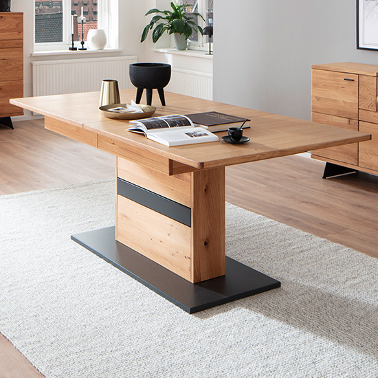 Read more about Bursa extending wooden dining table in planked oak
