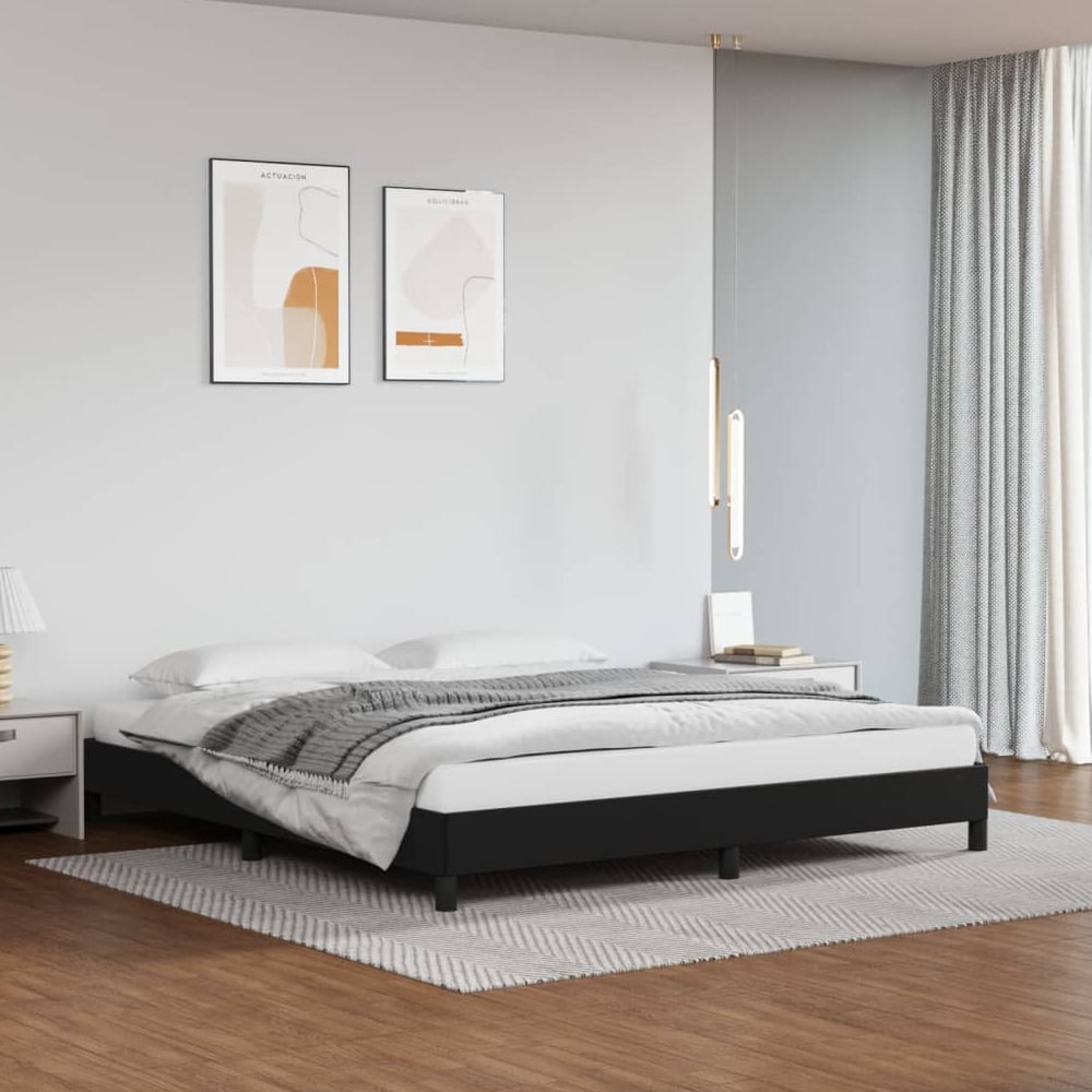 Product photograph of Burton Faux Leather Super King Size In Black from Furniture in Fashion