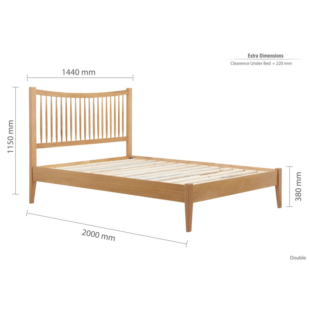 Burton Wooden Double Bed In Oak
