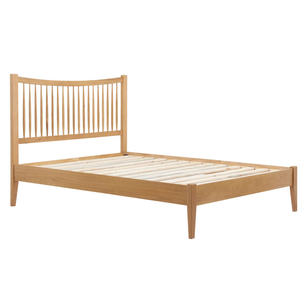 Burton Wooden King Size Bed In Oak