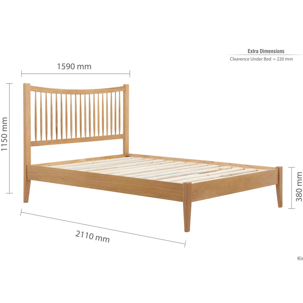 Burton Wooden King Size Bed In Oak