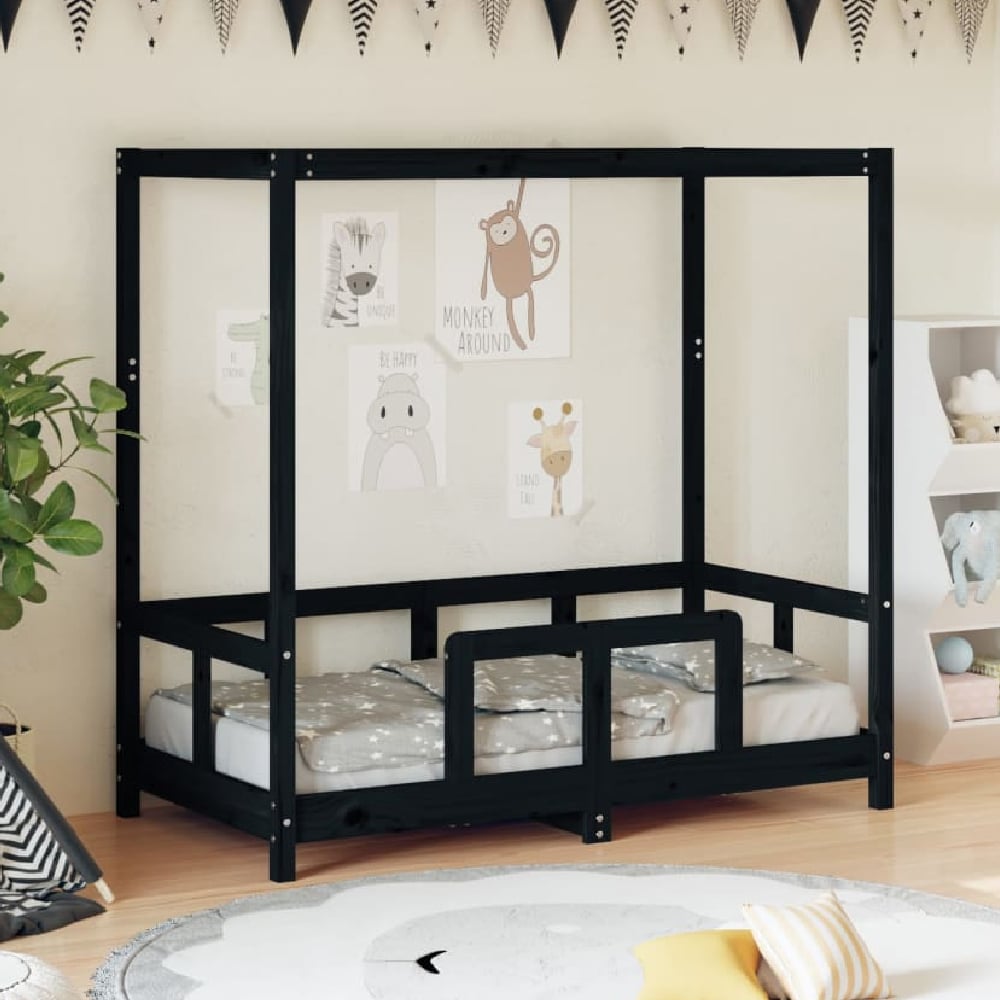 Read more about Burwell 70x140cm wooden children bed in black
