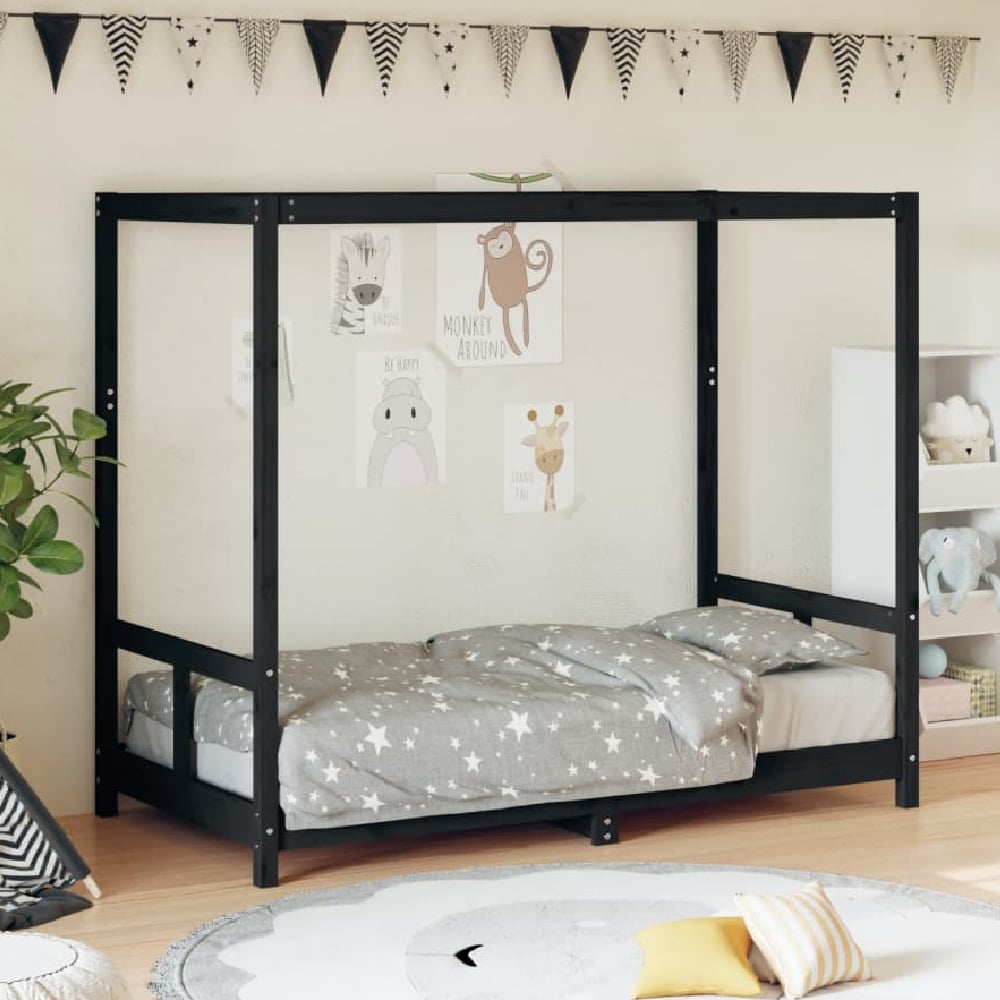Read more about Burwell 80x160cm wooden children bed in black