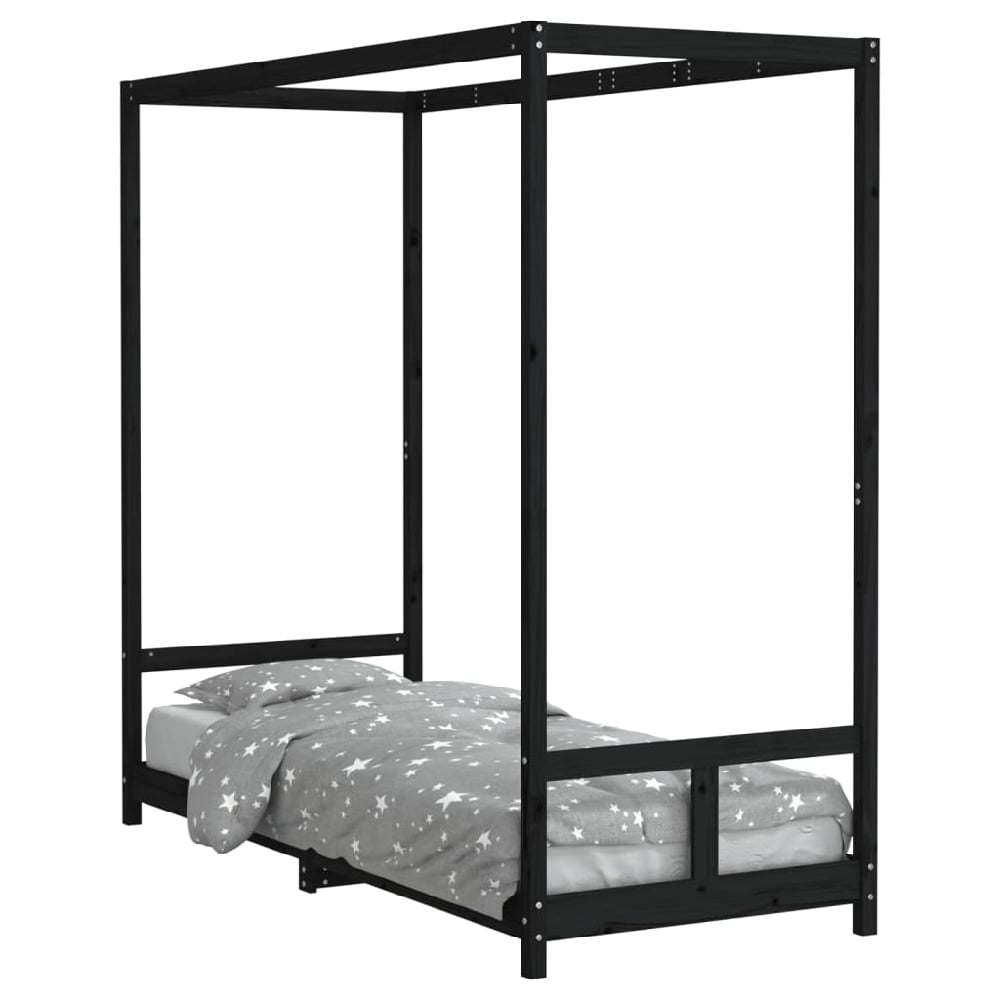 Burwell 80x200cm Wooden Children Bed In Black