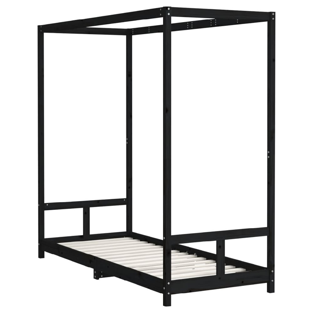 Burwell 80x200cm Wooden Children Bed In Black