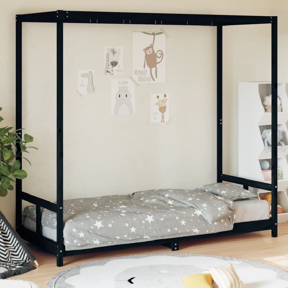 Read more about Burwell 80x200cm wooden children bed in black