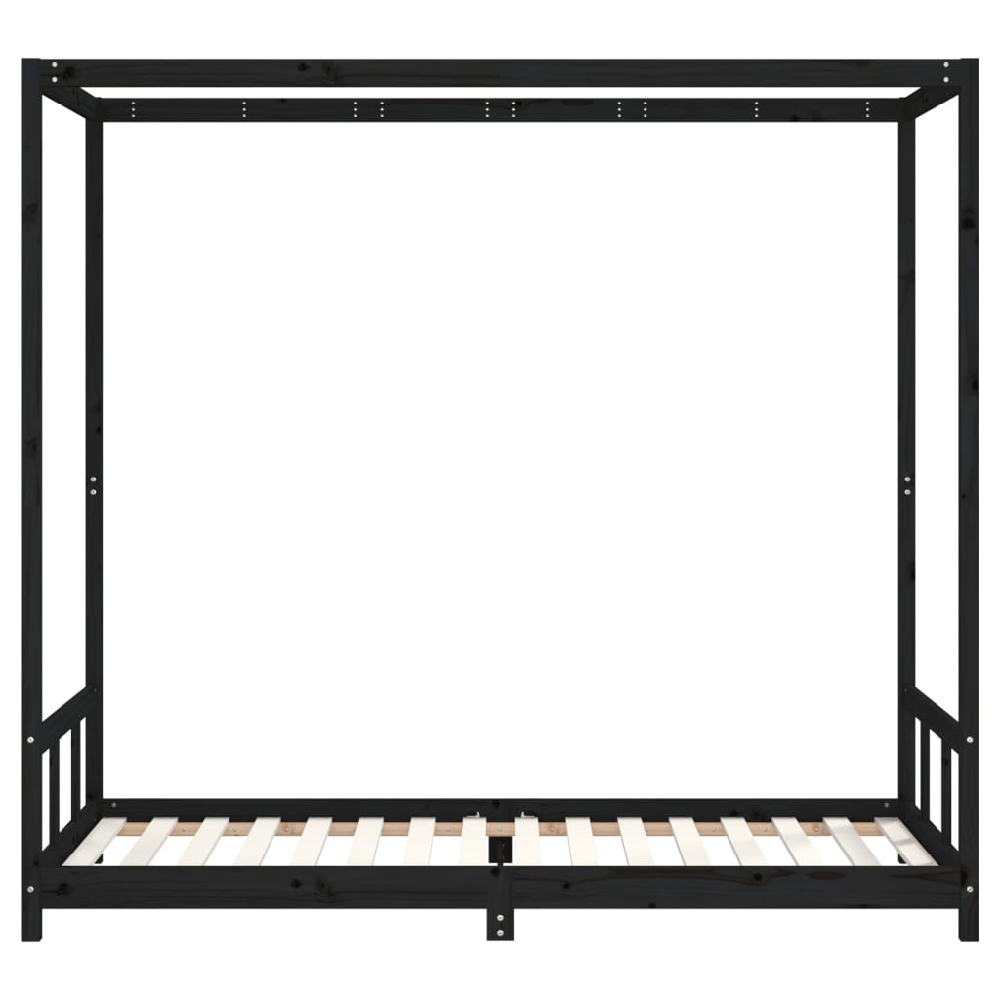 Burwell 90x200cm Wooden Children Bed In Black