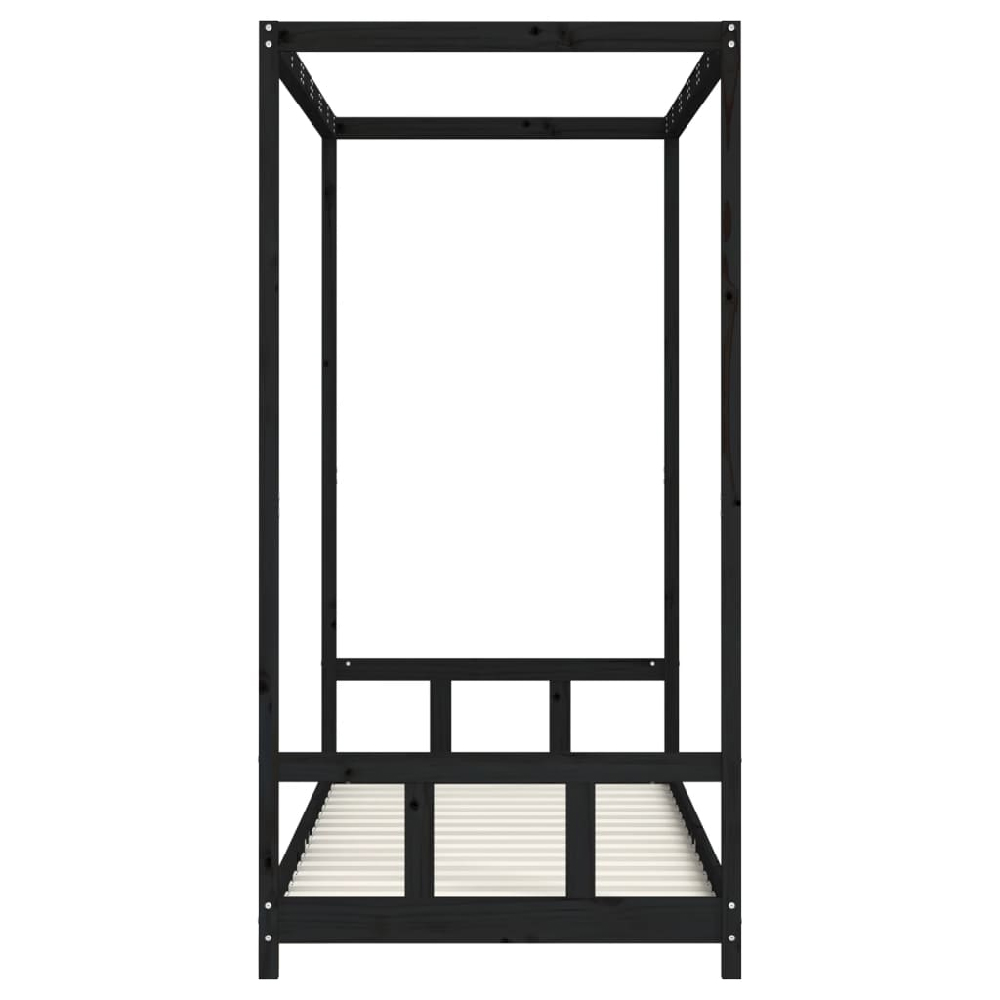 Burwell 90x200cm Wooden Children Bed In Black