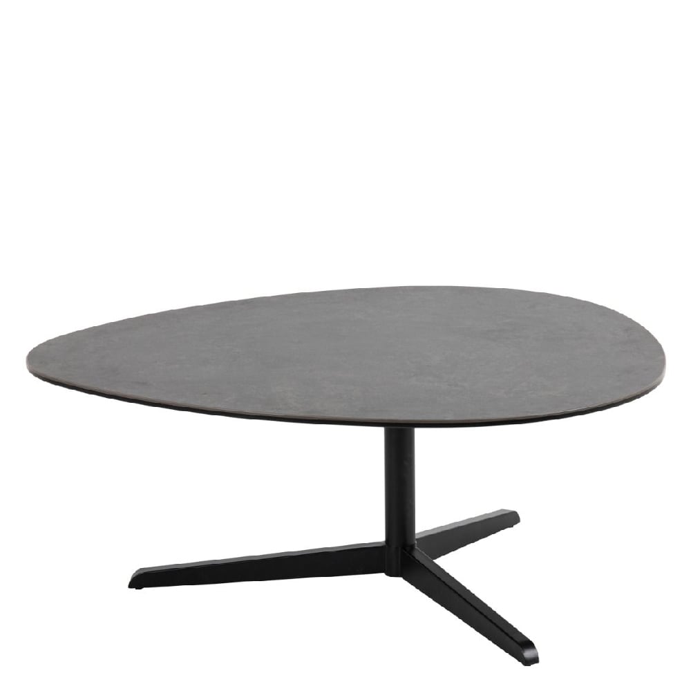 Read more about Burwell ceramic coffee table large with metal base in black