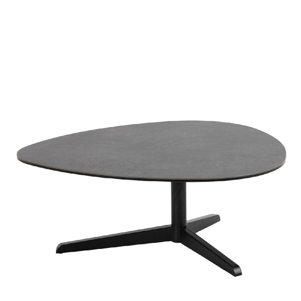 Read more about Burwell ceramic coffee table small with metal base in black