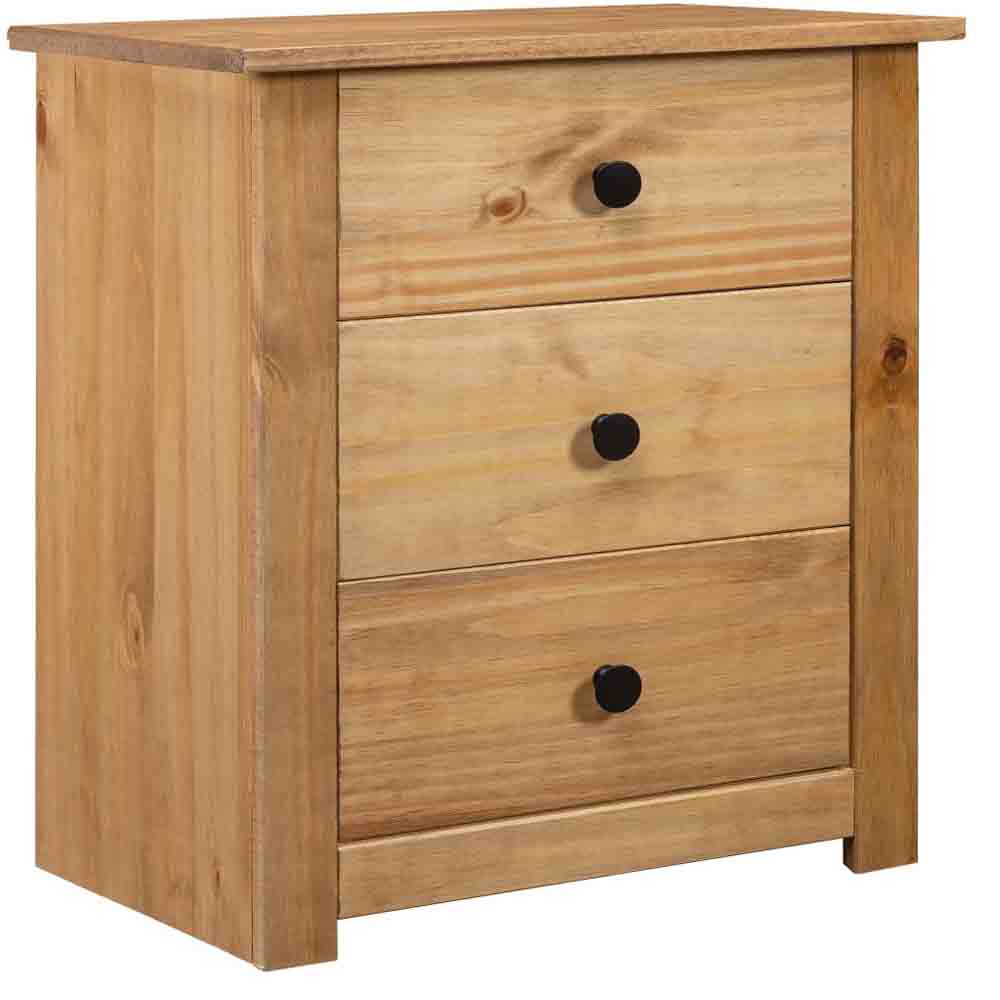 Read more about Bury wooden bedside cabinet with 3 drawers in brown