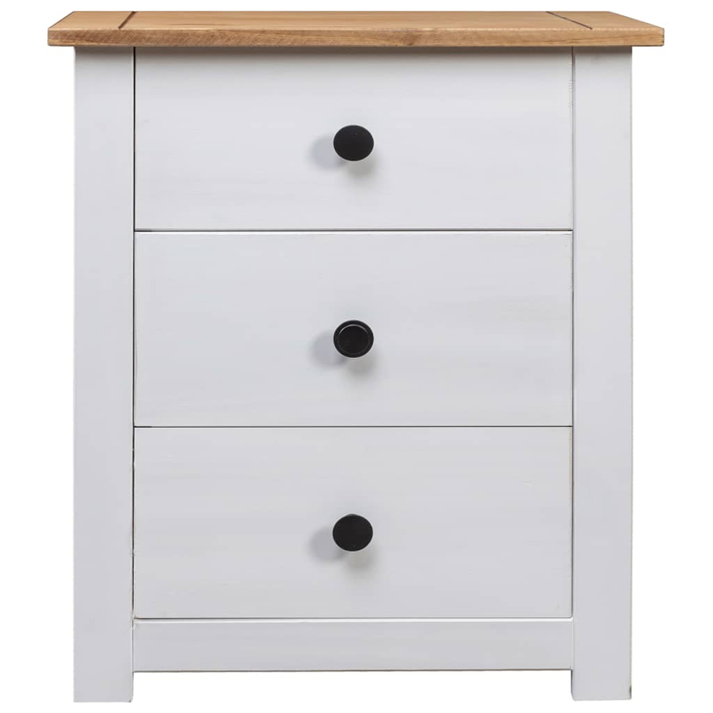 Bury Wooden Bedside Cabinet With 3 Drawers In White And Brown