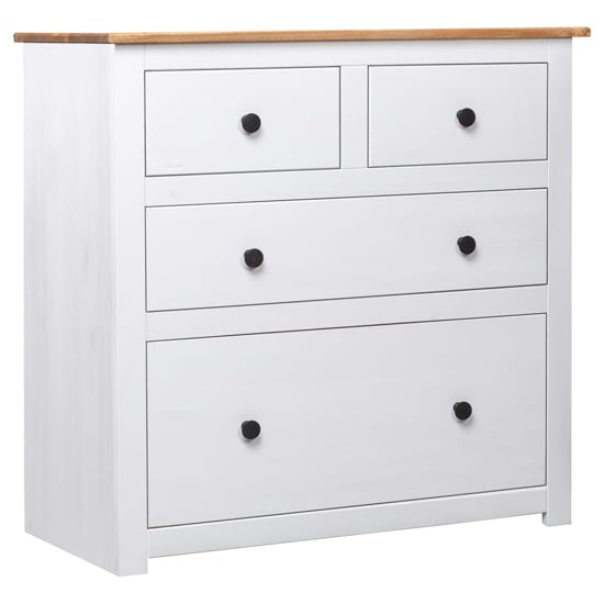 Read more about Bury wooden chest of 4 drawers tall in white and brown