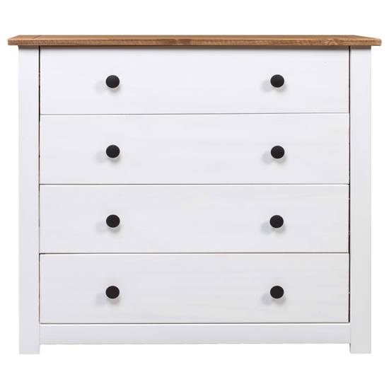 Bury Wooden Chest Of 4 Drawers In White And Brown
