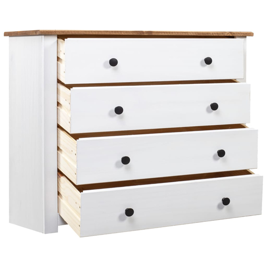 Bury Wooden Chest Of 4 Drawers In White And Brown