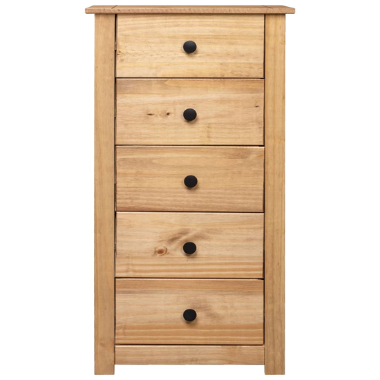Bury Wooden Chest Of 5 Drawers Tall In Brown
