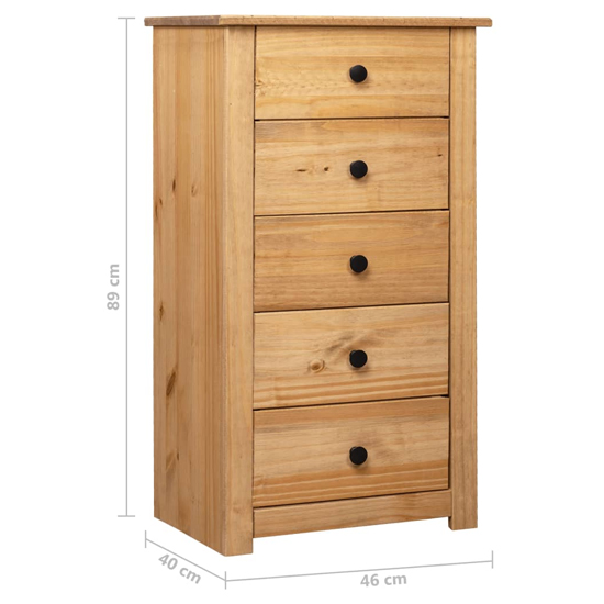 Bury Wooden Chest Of 5 Drawers Tall In Brown