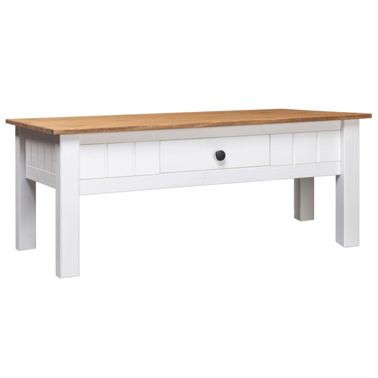Read more about Bury wooden coffee table with 1 drawer in white and brown