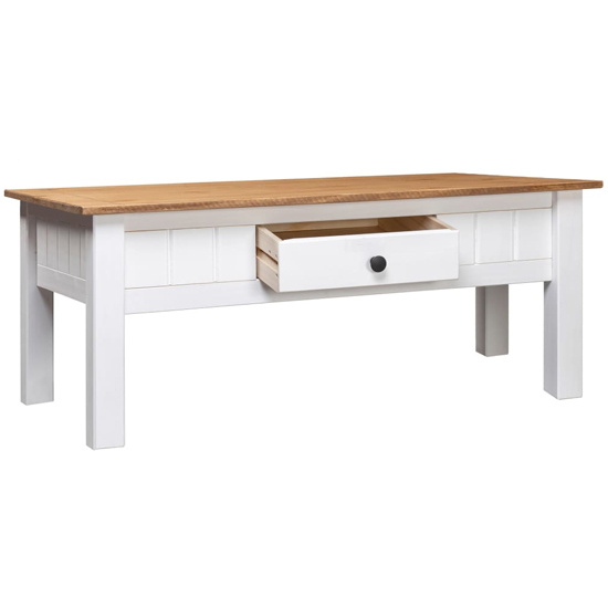 Bury Wooden Coffee Table With 1 Drawer In White And Brown