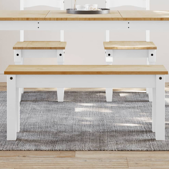 Read more about Bury wooden dining bench in white and brown