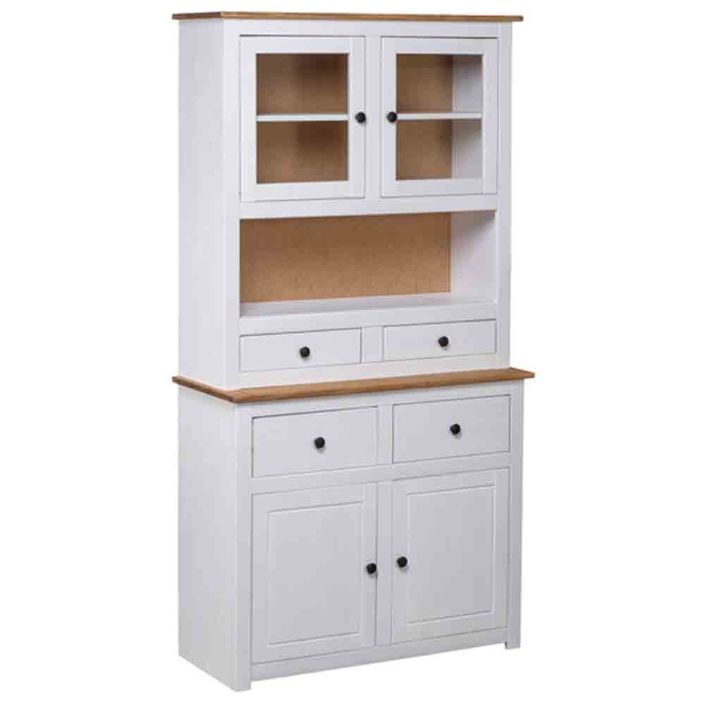 Read more about Bury wooden display cabinet with 4 doors in white and brown