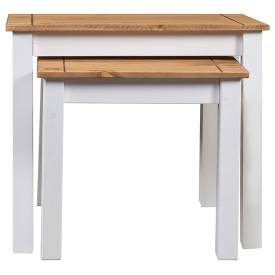 Bury Wooden Nest Of 2 Tables In White And Brown